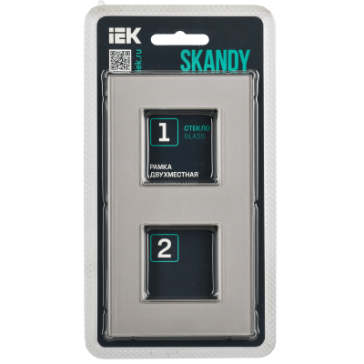 SKANDY Рамка 2-местная SK-F22Sh стекло шампань IEK