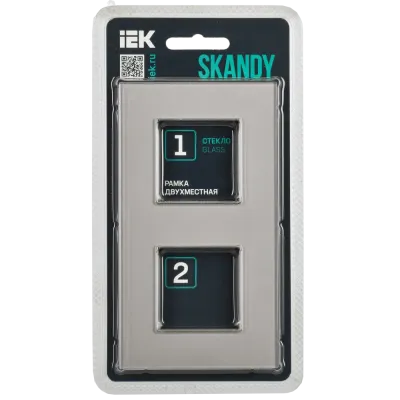 SKANDY Рамка 2-местная SK-F22Sh стекло шампань IEK