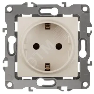 12-2102-02 ЭРА Розетка 2P+E Schuko со шторками, 16A-250В, IP20, Эра12, слоновая кость (10/100/2800)