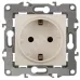 12-2102-02 ЭРА Розетка 2P+E Schuko со шторками, 16A-250В, IP20, Эра12, слоновая кость (10/100/2800)