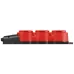 Колодка ЭРА KX-3e-RED-IP44 каучуковая с заземлением 3 розетки 16A IP44 красная