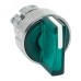 Исполнительный механизм переключателя SB4 зеленый на 2 положения возвратный без фиксации, с подсветкой с короткой ручкой IP65