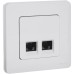 Розетка компьютерная двойная RJ45 категория 6 UTP белый INSPIRIA