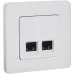 Розетка компьютерная двойная RJ45 категория 6 UTP белый INSPIRIA