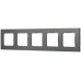 Рамка для розеток и выключателей ЭРА Серия 12 12-5205-12 на 5 поста, Классик, графит