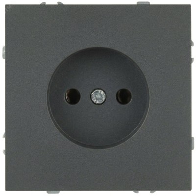 Розетка скрытого монтажа в рамку без заземления 2P 16А-250В IP20 графит 15-2106-06 Galaxy