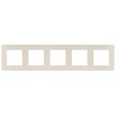 Рамка для розеток и выключателей ЭРА Серия 12 12-5105-02 на 5 постов, Сатин, слоновая кость