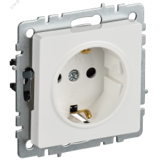 BRITE Розетка 1-местная с заземлением с защитными шторками 16А РС14-1-0-БрБ белый