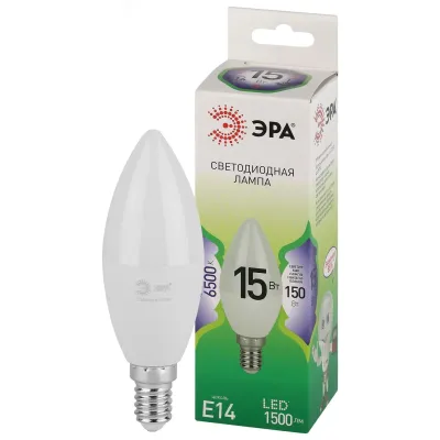 Лампа светодиодная ЭРА GREEN LINE LED B35-15W-865-E14 GL E14 15 Вт свеча холодный свет