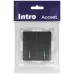 Выключатель Intro Accent 6-105-05 двойной с подсветкой, 10А-250В, IP20, СУ, AL/CU, антрацит