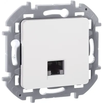 Розетка компьютерная RJ45 категория 6 UTP белый INSPIRIA