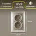 Розетка Intro Solo 4-205-04 с заземлением двойная 2X2P+E Schuko, 16А-250В, IP20, СУ, шампань