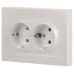 Розетка Intro Accent 6-205-06 , 2X2P+E Schuko, 16А-250В, IP20, СУ, AL/CU, перламутр