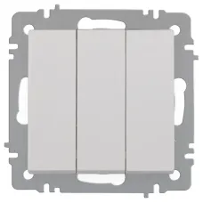 Выключатель Intro Accent 6-106-01 тройной, 10А-250В, IP20, СУ, AL/CU, белый