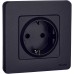 Розетка 1-местная с заземлением без защитных шторок 16А антрацит INSPIRIA