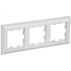 BRITE Рамка 3-местная РУ-3-БрАБ арктический белый/белый IEK