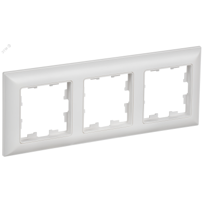 BRITE Рамка 3-местная РУ-3-БрАБ арктический белый/белый IEK