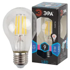 Лампочка светодиодная ЭРА F-LED A60-9W-840-E27 Е27 / Е27 9 Вт филамент груша нейтральный белый свет
