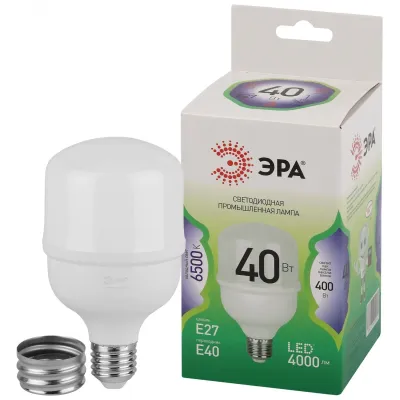 Лампа светодиодная ЭРА GREEN LINE LED POWER T80-40W-865-E27/E40 GL E27/E40 40 Вт колокол холодный свет
