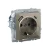 BRITE Розетка с заземлением с защитными шторками 16А с USB A+C 18Вт РЮш11-1-БрШ шампань