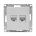Эпика Механизм розетки RJ45 - 2шт (cat5) алюминий EKF
