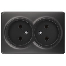 Розетка Эксперт 11-2202-05 2х2P IP20 16A-250В ОУ антрацит