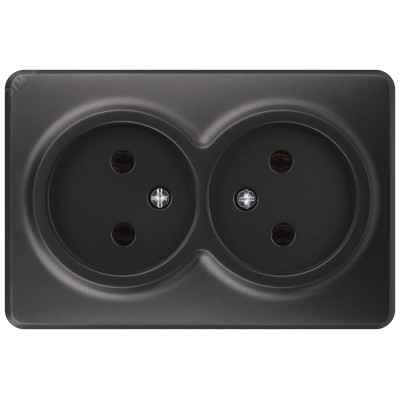 Розетка Эксперт 11-2202-05 2х2P IP20 16A-250В ОУ антрацит