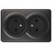 Розетка Эксперт 11-2202-05 2х2P IP20 16A-250В ОУ антрацит Розетка Эксперт 11-2202-05 2х2P IP20 16A-250В ОУ антрацит