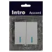 Выключатель Intro Accent 6-105-01 двойной с подсветкой, 10А-250В, IP20, СУ, AL/CU, белый
