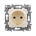 Розетка 1-местная с заземлением без защитных шторок 16А слоновая кость ETIKA