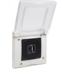 Розетка USB A+C 15Вт антрацит ETIKA