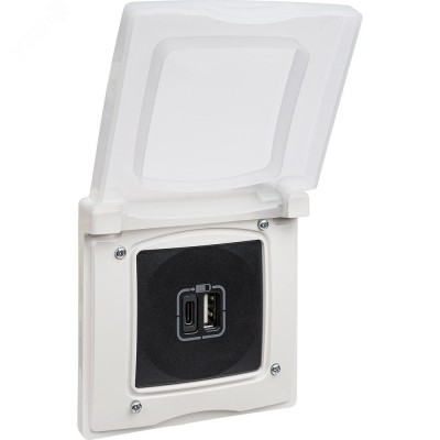 Розетка USB A+C 15Вт антрацит ETIKA