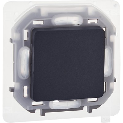 Выключатель 1-клавишный проходной 10АХ IP44 безвинтовое крепление антрацит INSPIRIA