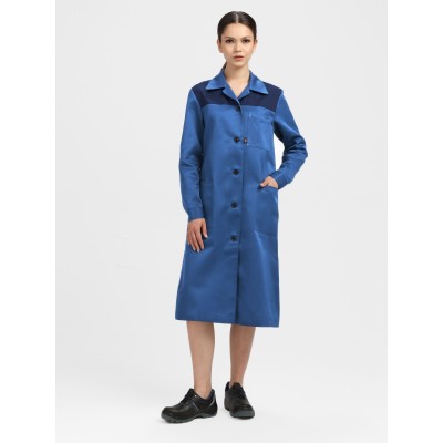 Халат женский Легион (тк.Смесовая,210), васильковый/т.синий 40-42/ 170-176