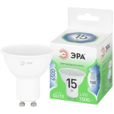 Лампа светодиодная LED 15Вт 1500Лм 6500К софит MR16 GU10 холодный свет GREEN LINE