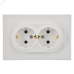 BRITE Розетка 2-местная с заземлением с защитными шторками 16А в сборе РСш12-3-БрБ белый