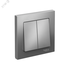 ATLASDESIGN 2-клавишный ВЫКЛЮЧАТЕЛЬ, сх.5, 10АХ, в сборе, быстрозажимные клеммы, СТАЛЬ