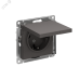 ATLASDESIGN РОЗЕТКА с заземл. со шторками с крышкой, 16А, IP20, механизм, БАЗАЛЬТ