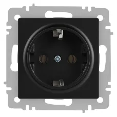 Розетка Intro Accent 6-202-05 2P+E Schuko, 16А-250В, IP20, СУ, антрацит