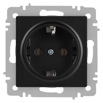 Розетка Intro Accent 6-202-05 2P+E Schuko, 16А-250В, IP20, СУ, антрацит