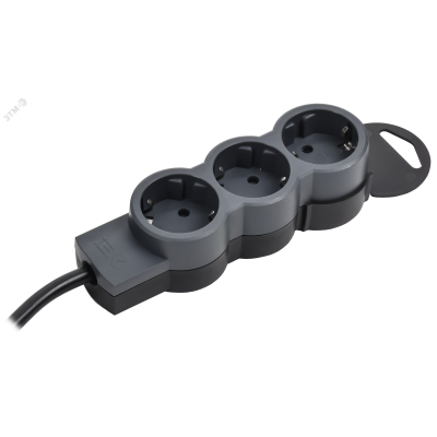 STANDARD Удлинитель У03 3 места 2P+PE 1,5м 3х1,5мм2 16А черный IEK