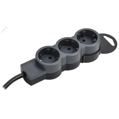 STANDARD Удлинитель У03 3 места 2P+PE 1,5м 3х1,5мм2 16А черный IEK