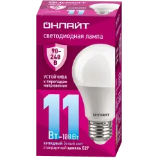 Лампа светодиодная 11 Вт OLL-A55-11-230-6.5K-E27 PRO 90-240В