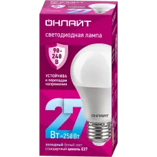 Лампа светодиодная 27 Вт OLL-A60-27-230-6.5K-E27 PRO 90-240В