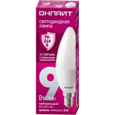 Лампа светодиодная 9 Вт OLL-C37-9-230-4K-E14-FR PRO 90-240В