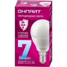 Лампа светодиодная 7 Вт OLL-G45-7-230-6.5K-E14-FR PRO 90-240В