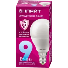 Лампа светодиодная 9 Вт OLL-G45-9-230-6.5K-E14-FR PRO 90-240В