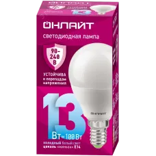 Лампа светодиодная 13 Вт OLL-G45-13-230-6.5K-E14-FR PRO 90-240В