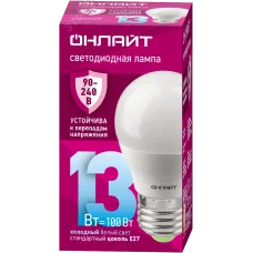 Лампа светодиодная 13 Вт OLL-G45-13-230-6.5K-E27-FR PRO 90-240В