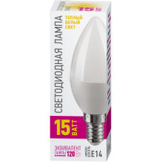 Лампа светодиодная 15вт OLL-C37-15-230-2.7K-E14-PROMO ОНЛАЙТ